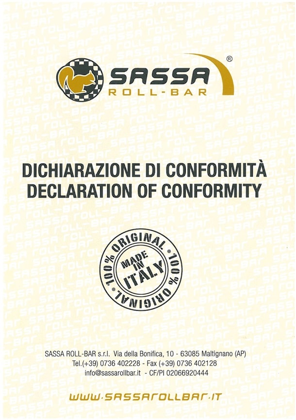 Dichiarazione di conformità per i safety cages